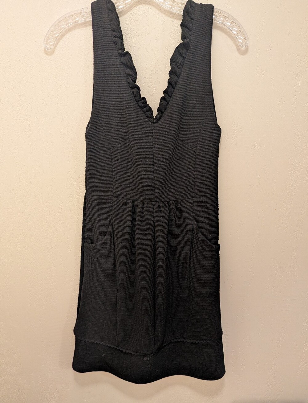 Anthropologie Maeve Ruffles Ottoman Black Dress (SIZE SMALL)